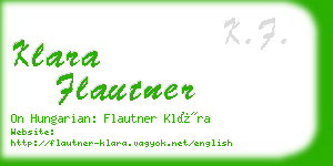 klara flautner business card